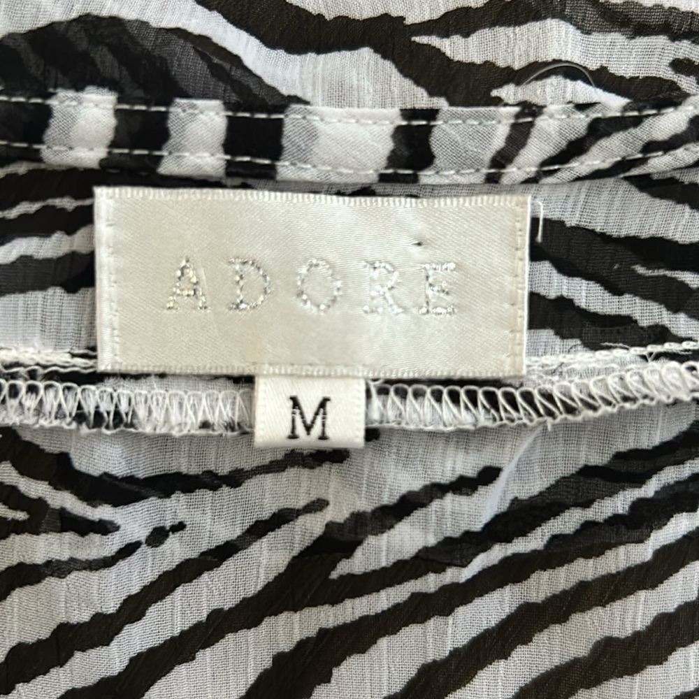 ADORE Zebra Ruffle V-Neck Tank Top - Picture 2 of 5